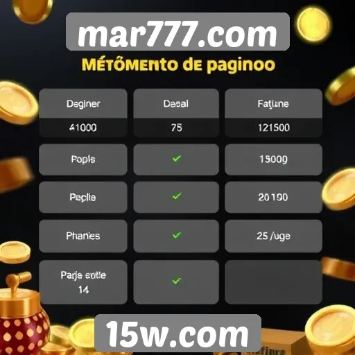 Avaliação dos métodos de pagamento disponíveis no site